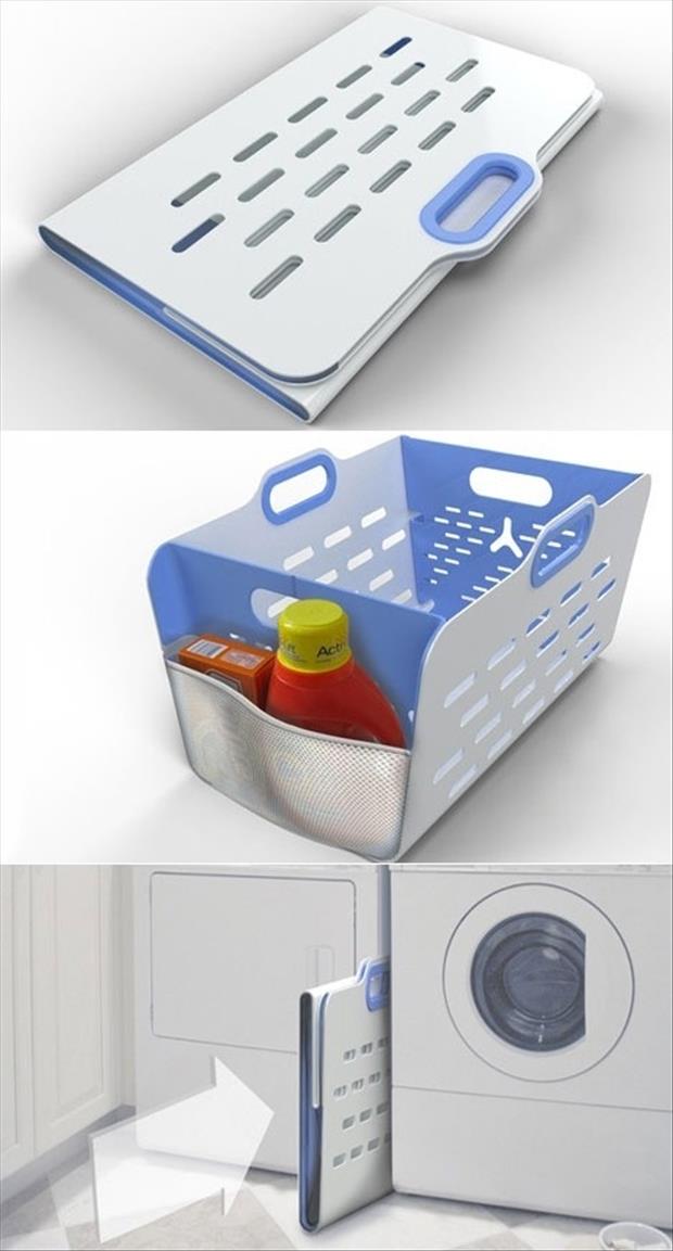 genius idea laundry basket for small apartment