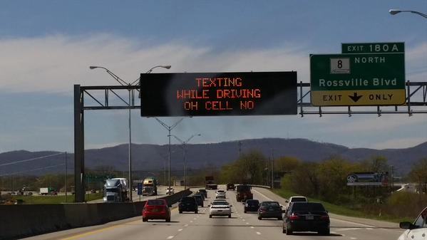 pun highway puns - Exit Iboa North B Texting While Driving Oh Cell No Rossville Blvd Exit Only