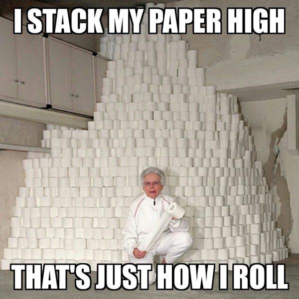pun have all this toilet paper meme - I Stack My Paper High That'S Just How I Roll