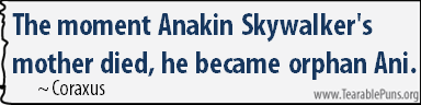 pun handwriting - The moment Anakin Skywalker's mother died, he became orphan Ani. Coraxus