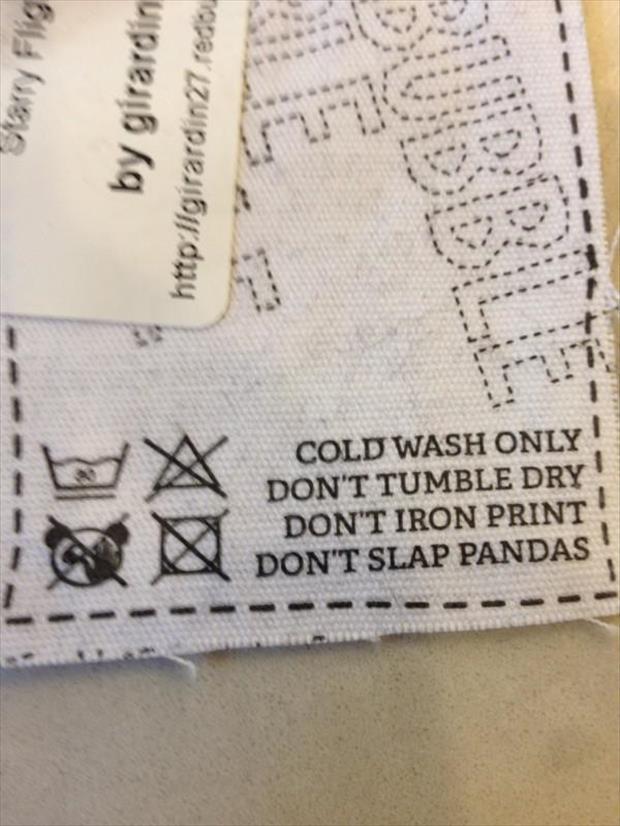 needlework - by girardin httpligirardin 21 redou Cold Wash Only! Don'T Tumble Dry! Don'T Iron Print Don'T Slap Pandas 1