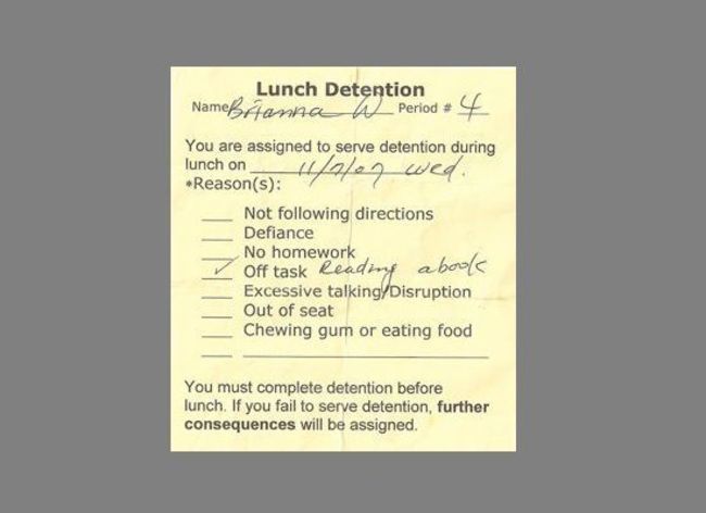 26 ridiculous detention slips