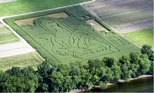 crop circle art mona lisa corn maze