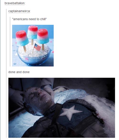 tumblr - america tumblr memes - bravebattalion captainameirca "americans need to chill" done and done