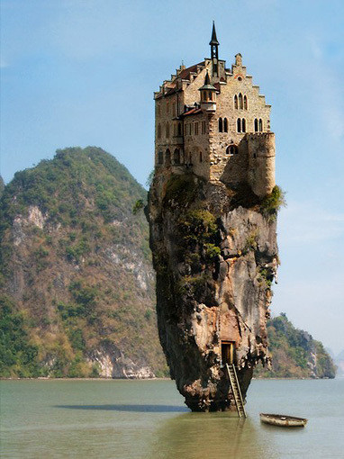 This looks cool, but it's not real. And nothing about it is Irish. It's a German castle 'shopped onto a rock formation in Thailand. The image was allegedly created for a contest, and then it somehow got loose on the Internet.