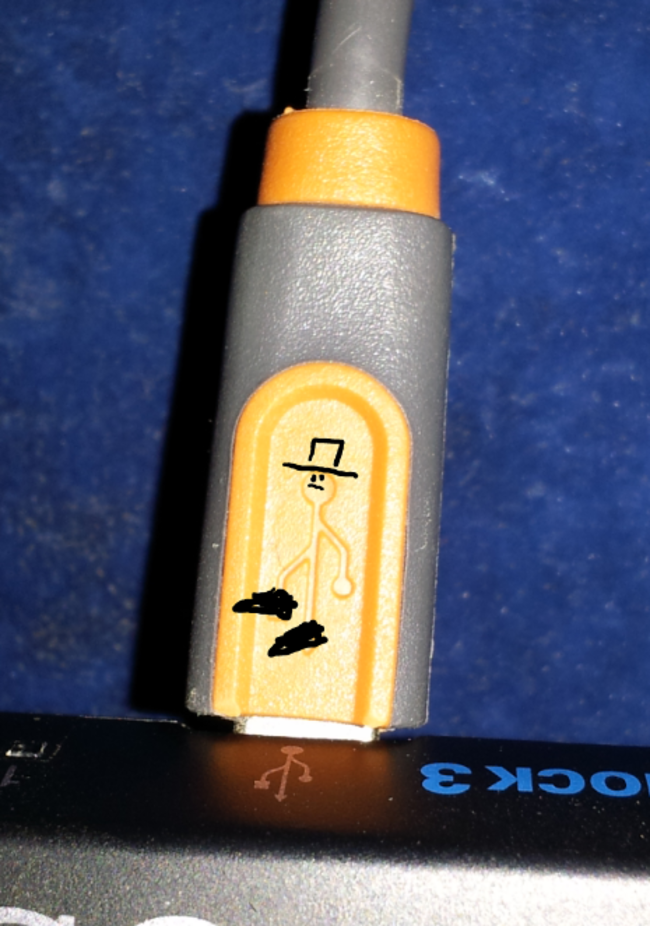The USB symbol is really a little walking man.