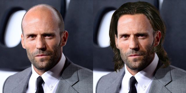 16 Bald Celebs With Hair Added in Post