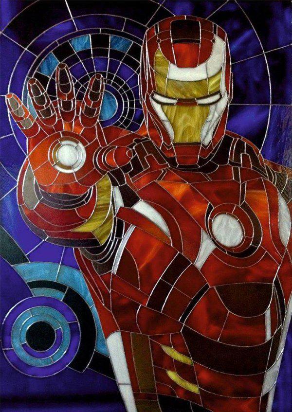 cool product iron man stained glass