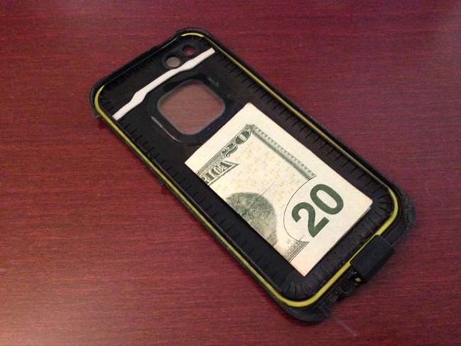 Always keep an extra $20 bill on the inside of your phone case. Then, if you're caught without cash, you have it on hand.