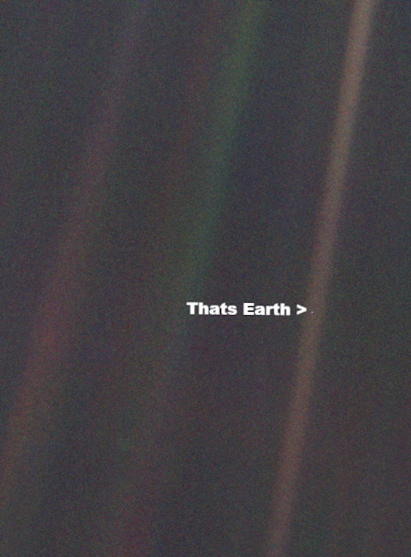 Earth can be seen as a pale blue dot in the picture above – 6 billion miles away. This photograph was taken by Voyager 1 in 1990 at a distance of 6 billion kilometers away. In the picture above, Earth is sized at a fraction of a pixel (0.12) against the vastness that is space. Even from within our own solar system, this picture provides some insight into how small we are in the cosmos.