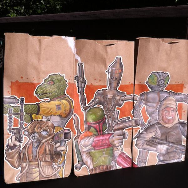 lunch bag art painting -