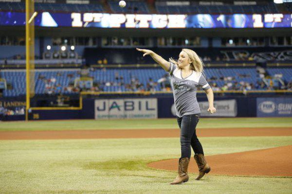 Three years have passed since the horrific incident and Dohme had the distinct honor of throwing out the first pitch at a Tampa Bay Rays game this week. Little did she know there was a big surprise just around the corner.