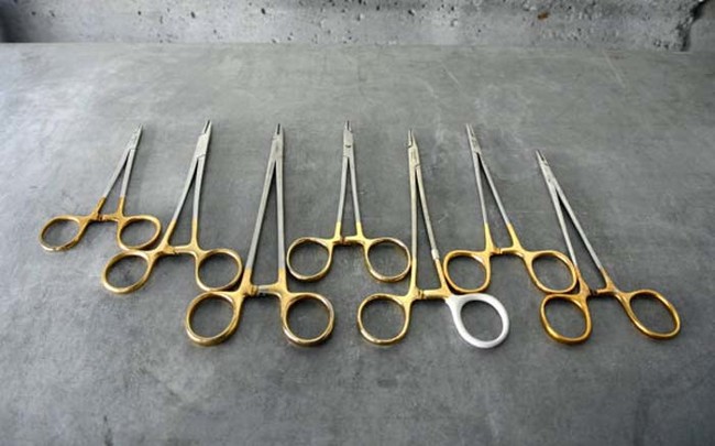 For those looking for something a little bit fancier, how about a set of gold-plated surgical tools? $100 sounds like a good deal.