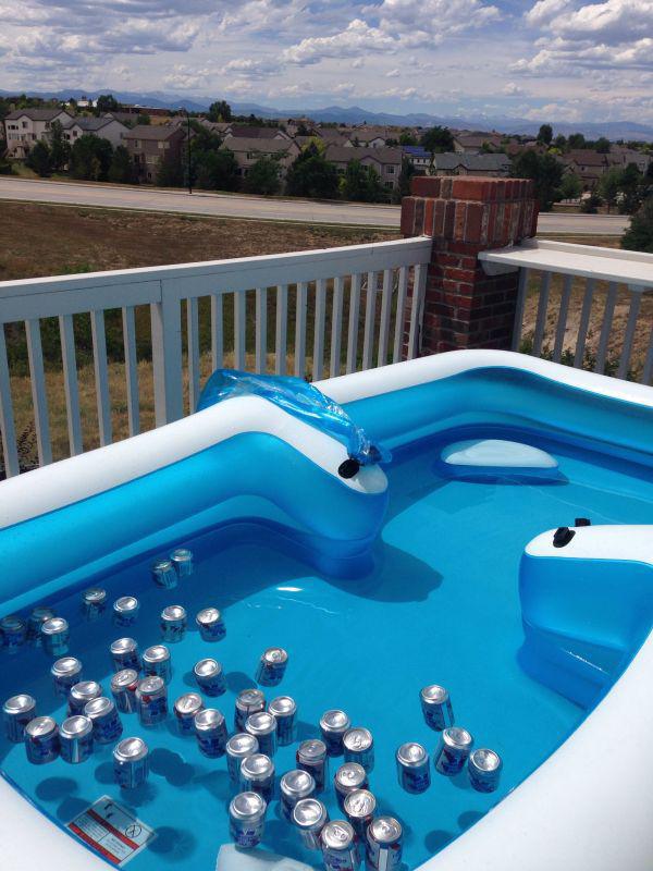 drunk swimming pool