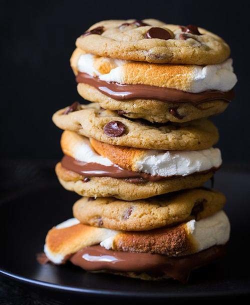 I hate camping, but I'd go just to make these chocolate chip cookie s'mores. I'm that dedicated.