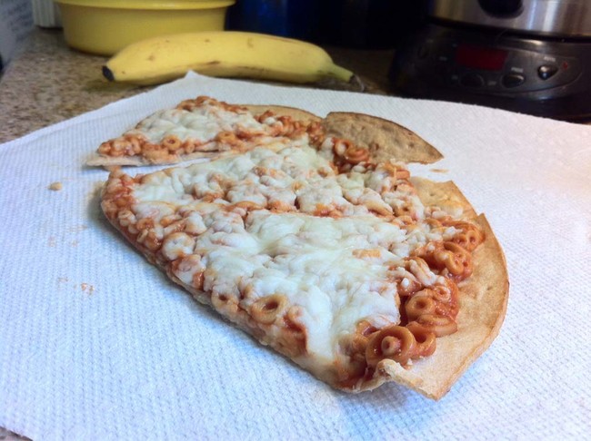 The very best school lunches had a baby and made SpaghettiOs pizza.