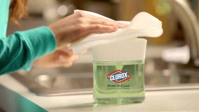 A cleaning solution dispenser you don't have to touch.