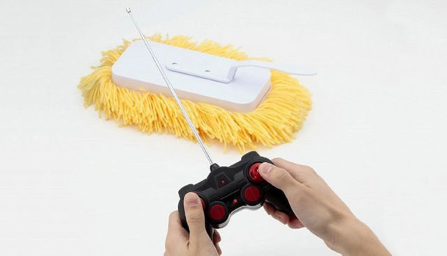 Never leave the couch with this remote-controlled mop. It's like playing a video game, but it's REAL LIFE. Buy it here.