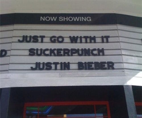 display device - Now Showing Just Go With It Suckerpunch Justin Bieber