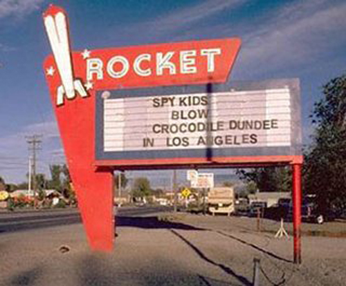 funny movie marquee signs - Rocket Spy Kids Blow Crocodile Dundee In Los Angeles