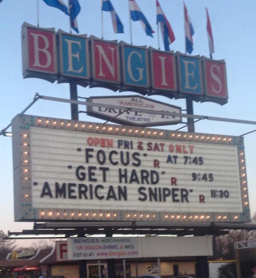 billboard - Benglie Open Fri & Sat Only Focus' R At Get Hard R Erican Sniper R F