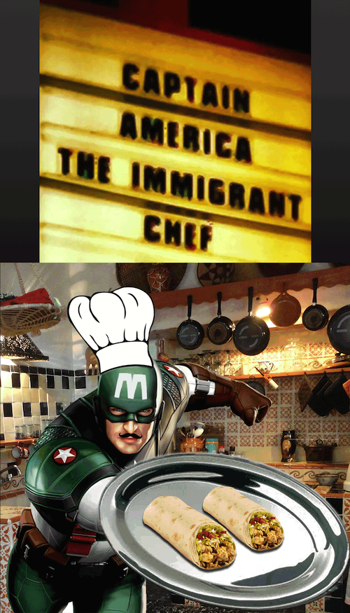 funny movie theater title - Captain America The Immigrant Chef