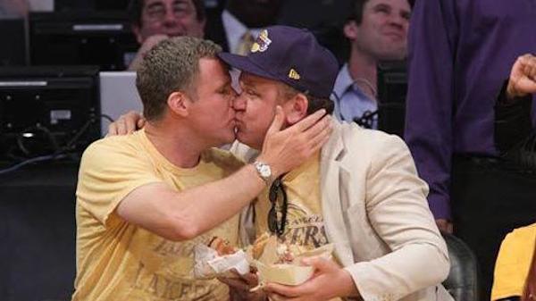 Kiss cam found Will and good friend John C. Reilly court side. They did not disappoint.