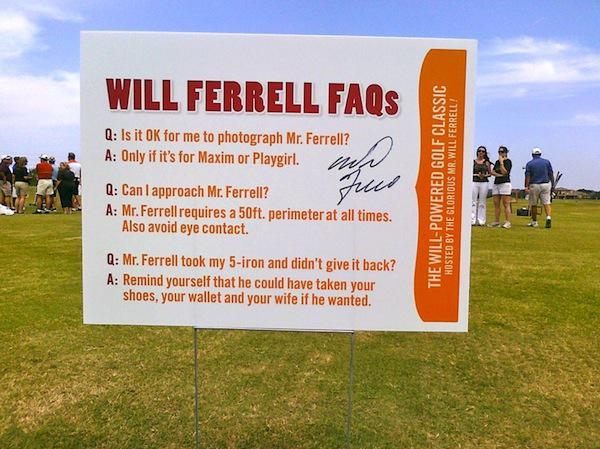 Will hosted a charity golf tournament and these were his only rules.
