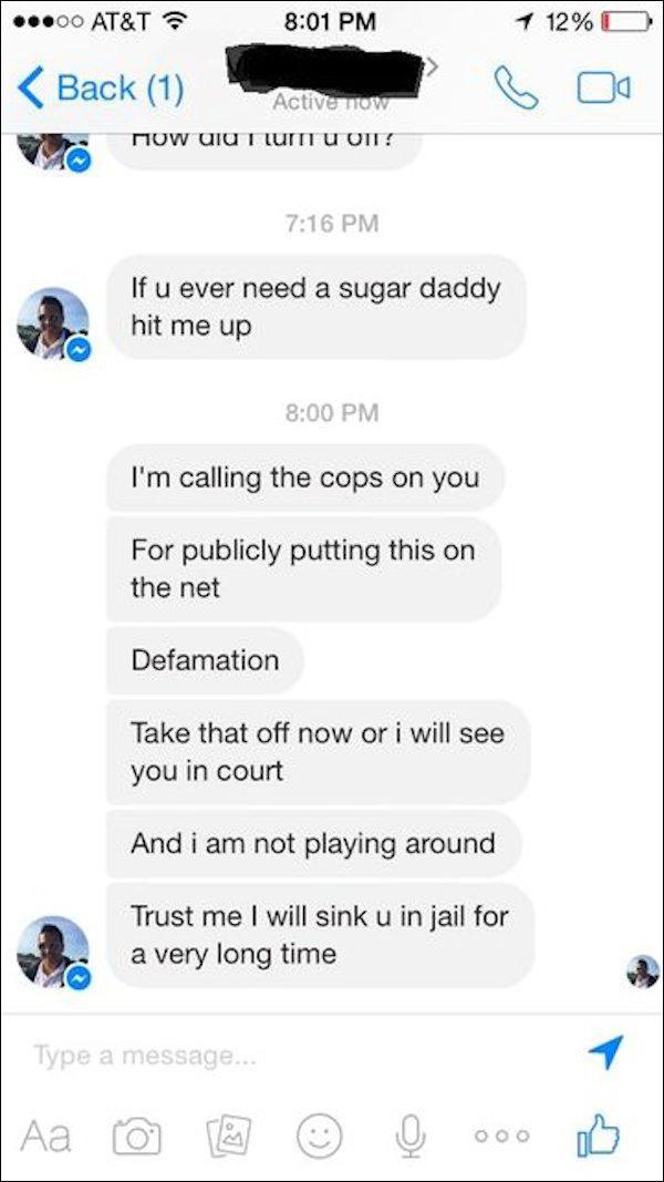 Sugar Daddy goes crazy when he’s turned down and exposed