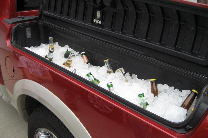 Use that built-in weatherproof toolbox as a cooler for the coming summer.
