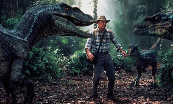 The velociraptors costumes were done Godzilla-style, equipped with puppeteers in lizard suits. The man-sized velociraptors were much bigger than the real species, though shortly before the movie’s release, paleontologists discovered a larger related species, the Utahraptor. Winston joked, “We made it, then they discovered it.”