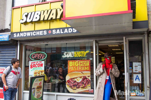 cosplayers doing regular things - Sandwiches Salads Open Subwav Bacon Big Hot Pastrami Mashable