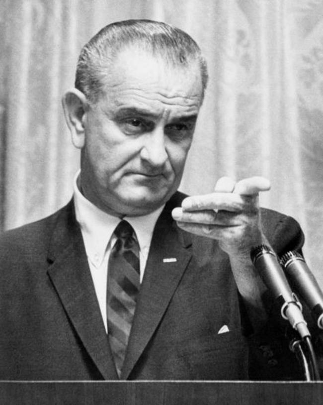 At one point during his presidency, Lyndon B. Johnson met with a reporter who repeatedly asked him why American troops were in Vietnam. Frustrated, Johnson unzipped his pants, pulled out his "substantial organ" and shouted "This is why!"