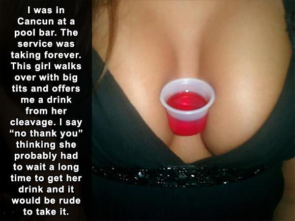 sexs misse - I was in Cancun at a pool bar. The service was taking forever. This girl walks over with big tits and offers me a drink from her cleavage. I say "no thank you" thinking she probably had to wait a long time to get her drink and it would be rud