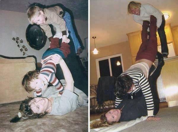 23 People who flawlessly recreated childhood photos