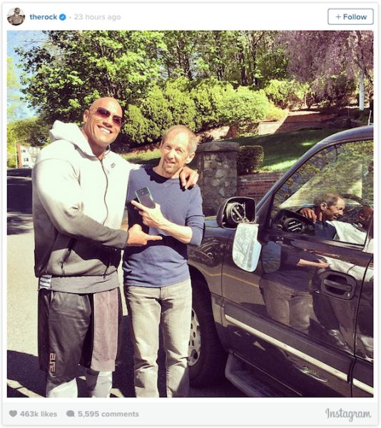 The Rock Makes a New Friend after Bashing His Car into Him