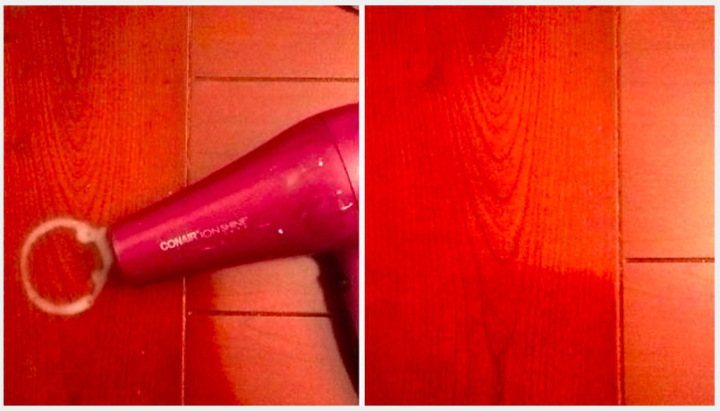 You can remove water stains with your hair dryer