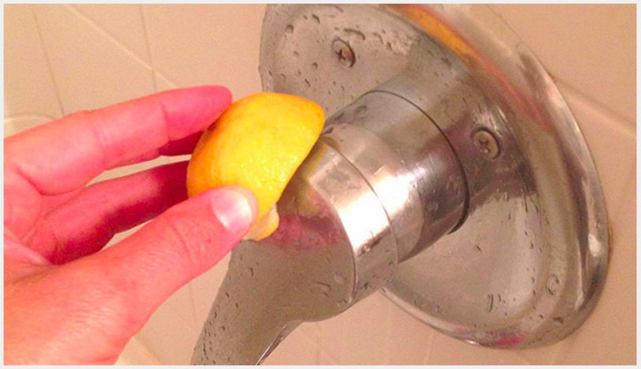 Lemons remove faucet stains