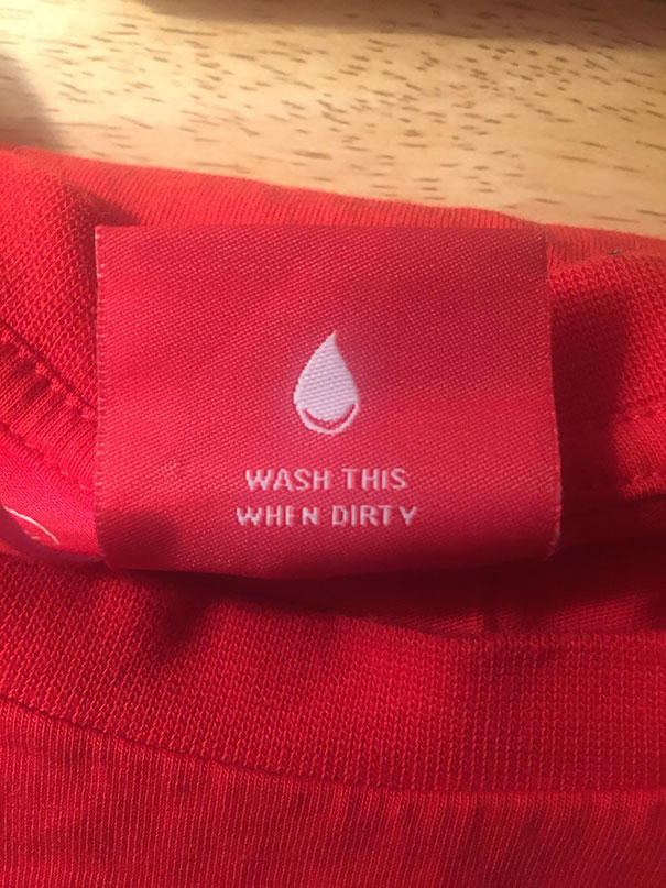 funny cloth labels - Wash This When Dirty