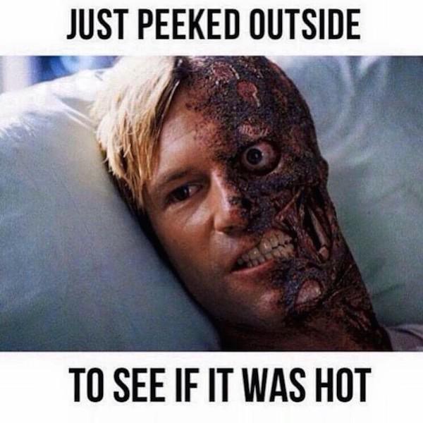 weather memes - Just Peeked Outside To See If It Was Hot