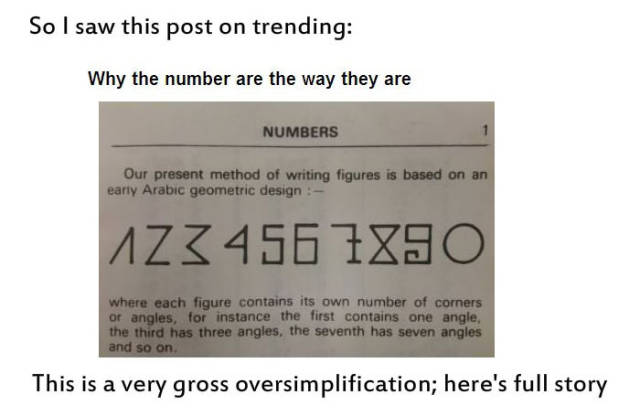 Why numbers look the way they do