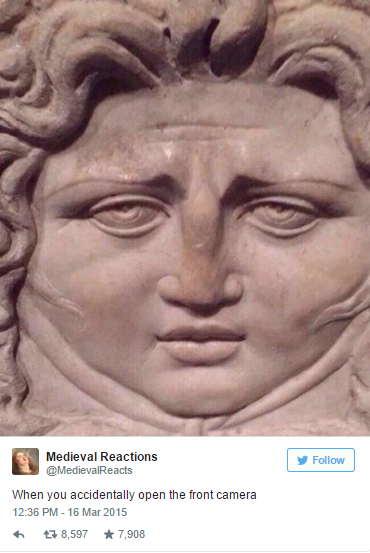 front facing camera - Medieval Reactions MedievalReacts y When you accidentally open the front camera h t78,597 7 908