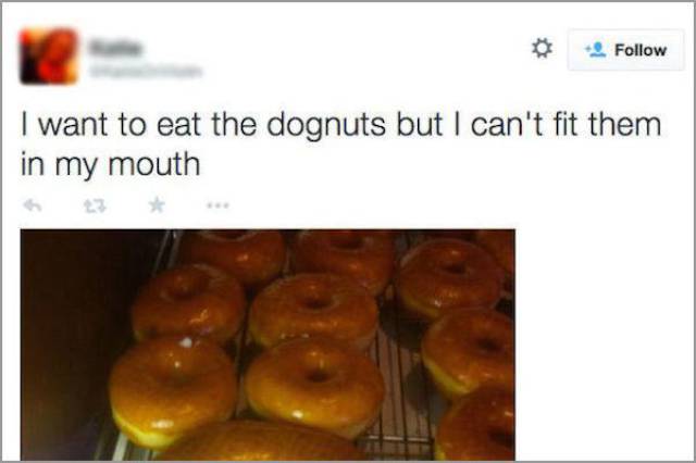 I want to eat the dognuts but I can't fit them in my mouth