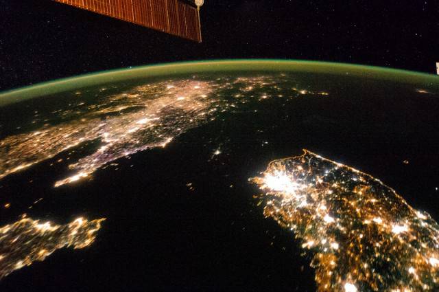 This is North Korea at night