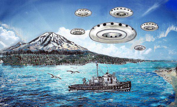 Maury Island Incident, 1947: Sailor Harold Dahl claimed that he had seen six flying saucers while looking of driftwood in Puget Sound, Washington. After the sighting, a man in a black suit came to his house to threaten him and his family if he repeated his story. Seems sketchy.