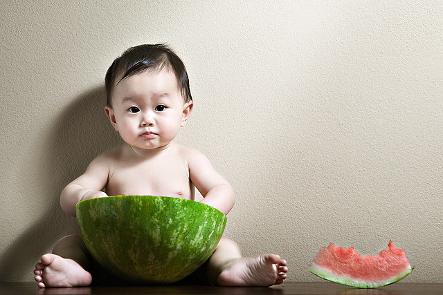 During your third trimester the uterus will finish growing. In the end, it's the size of a watermelon.