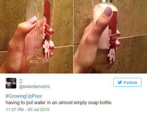 nail - y having to put water in an almost empty soap bottle