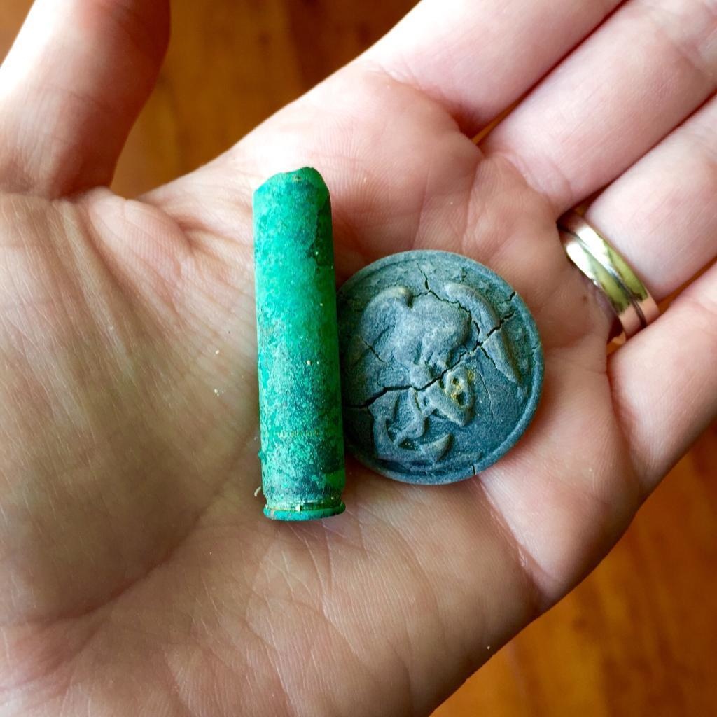 Pieces of WWII memorabilia found on the beach in Okinawa, Japan
