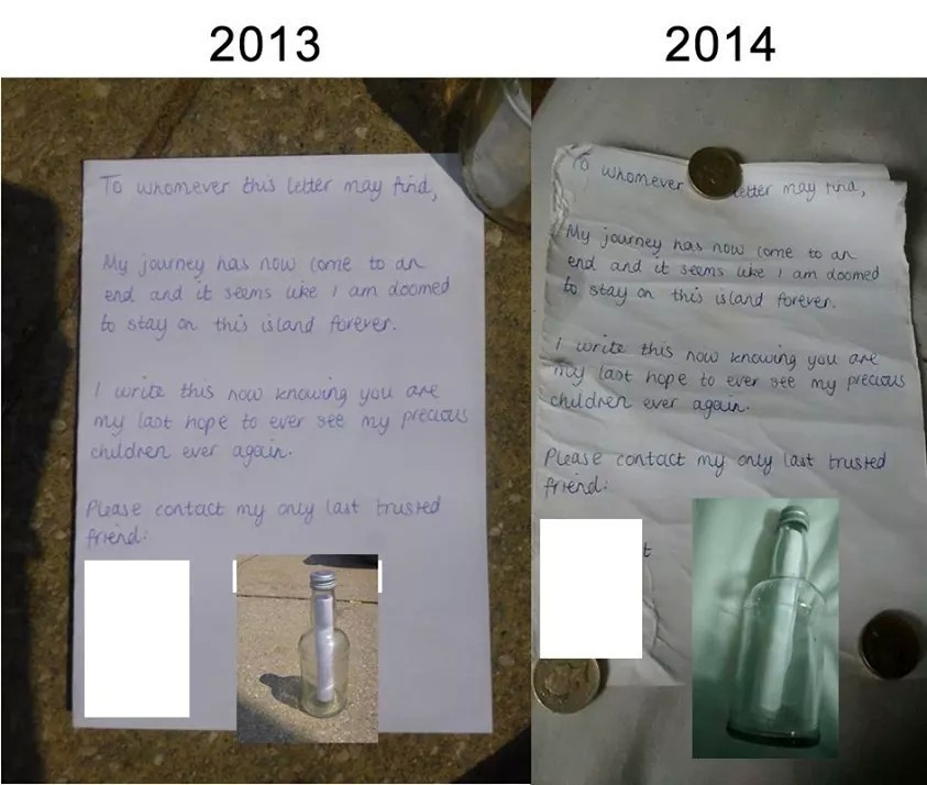 20 messages actually found in bottles