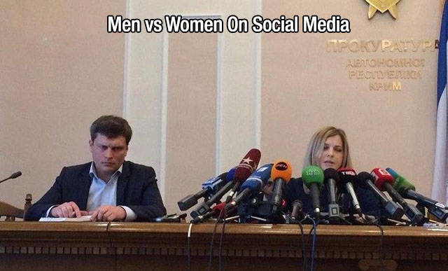 press conference meme template - Men vs Women On Social Media Reto Horlog P En Born